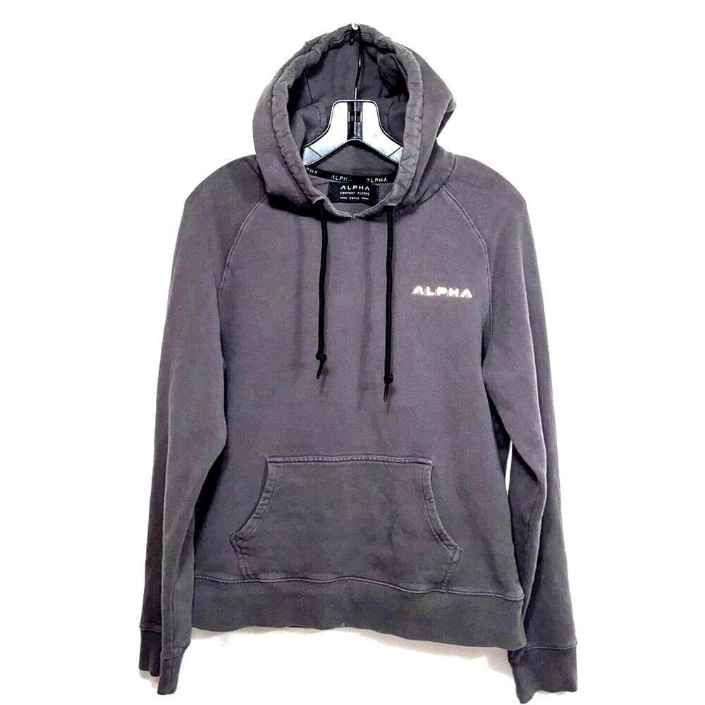 Women Alpha Clothing Co Hoodie Comfort Fleece Long Sleeve Grey Sze Small